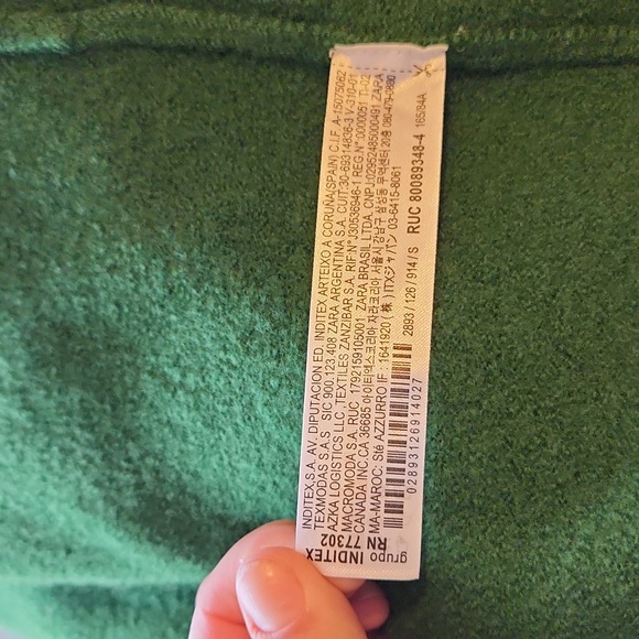 Green Wool Cropped Cardigan Zara Size Small - Picture 5 of 8